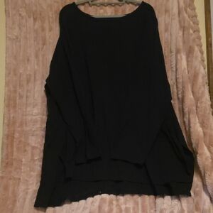 Lane Bryant Black Oversized Boatneck Sweatshirt